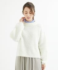 F1FAV50150 MK MICHEL KLEIN(小さいサイズ)(メゾン ドゥ サンク) 【小さいサイズ】ループヤーンボトルネックニット/洗える ホワイト
