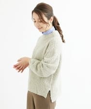 F1FAV50150 MK MICHEL KLEIN(小さいサイズ)(メゾン ドゥ サンク) 【小さいサイズ】ループヤーンボトルネックニット/洗える ライトグレー