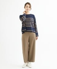 F1FAV52130 MK MICHEL KLEIN(小さいサイズ)(メゾン ドゥ サンク) 【小さいサイズ】カラーボーダー柄ニット/洗える グリーン