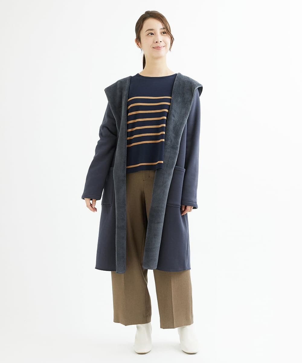 F1FAV52130 MK MICHEL KLEIN(小さいサイズ)(メゾン ドゥ サンク) 【小さいサイズ】カラーボーダー柄ニット/洗える グリーン