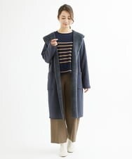 F1FAV52130 MK MICHEL KLEIN(小さいサイズ)(メゾン ドゥ サンク) 【小さいサイズ】カラーボーダー柄ニット/洗える グリーン