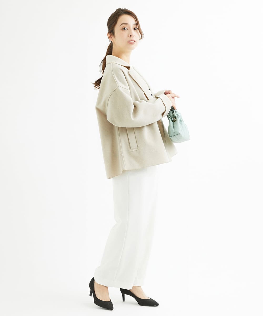 F1FAV52130 MK MICHEL KLEIN(小さいサイズ)(メゾン ドゥ サンク) 【小さいサイズ】カラーボーダー柄ニット/洗える グリーン