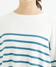 F1FAV52130 MK MICHEL KLEIN(小さいサイズ)(メゾン ドゥ サンク) 【小さいサイズ】カラーボーダー柄ニット/洗える グリーン
