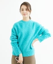 F1FAV53170 MK MICHEL KLEIN(小さいサイズ)(メゾン ドゥ サンク) 【小さいサイズ】ふわふわカラーニット/洗える グリーン