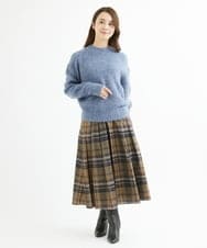 F1FAV53170 MK MICHEL KLEIN(小さいサイズ)(メゾン ドゥ サンク) 【小さいサイズ】ふわふわカラーニット/洗える グリーン