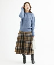 F1FAV53170 MK MICHEL KLEIN(小さいサイズ)(メゾン ドゥ サンク) 【小さいサイズ】ふわふわカラーニット/洗える グリーン