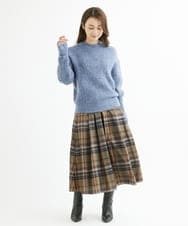 F1FAV53170 MK MICHEL KLEIN(小さいサイズ)(メゾン ドゥ サンク) 【小さいサイズ】ふわふわカラーニット/洗える グリーン