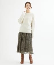 F1FAV53170 MK MICHEL KLEIN(小さいサイズ)(メゾン ドゥ サンク) 【小さいサイズ】ふわふわカラーニット/洗える グリーン