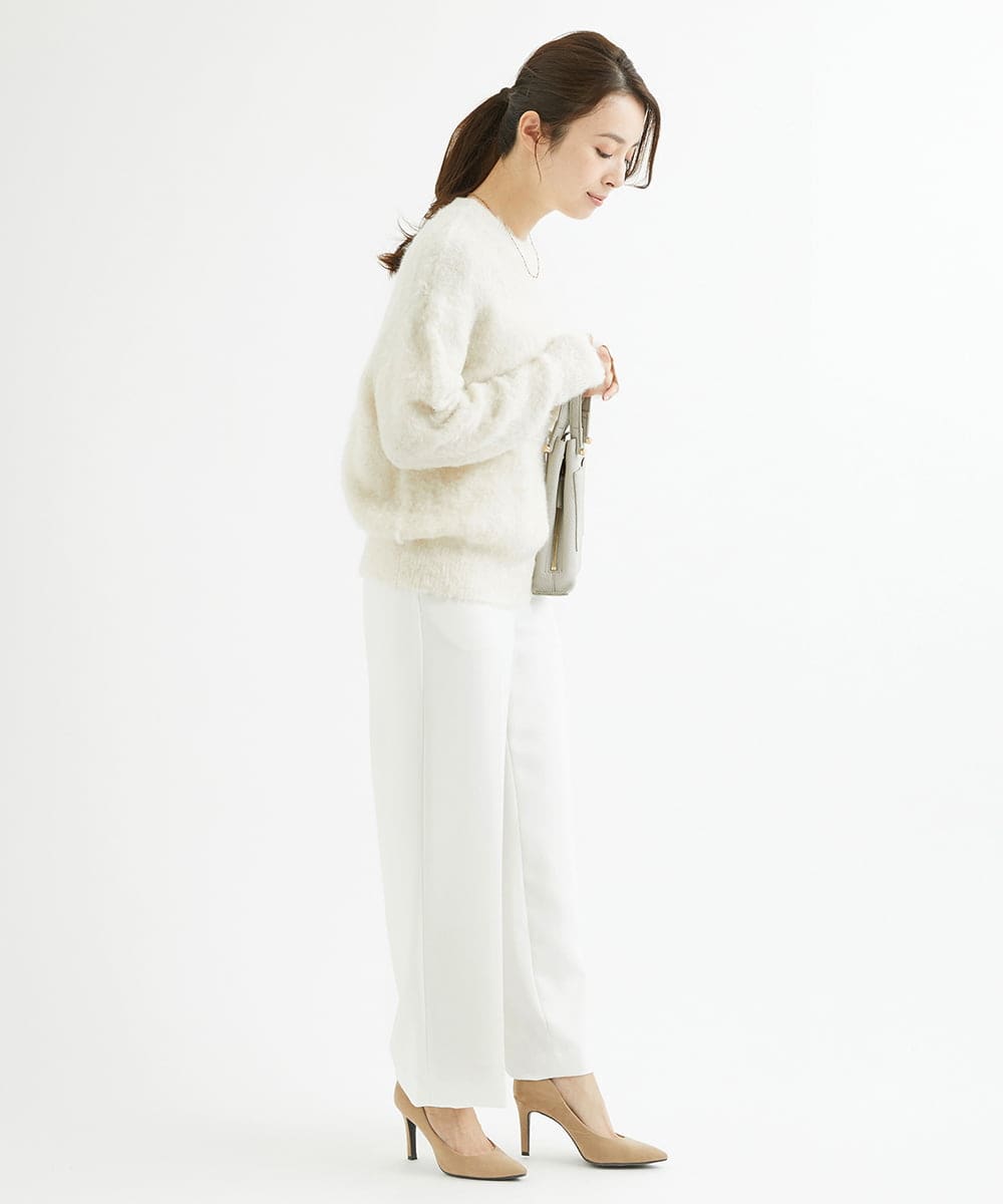 F1FAV53170 MK MICHEL KLEIN(小さいサイズ)(メゾン ドゥ サンク) 【小さいサイズ】ふわふわカラーニット/洗える グリーン