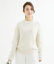 F1FAV53170 MK MICHEL KLEIN(小さいサイズ)(メゾン ドゥ サンク) 【小さいサイズ】ふわふわカラーニット/洗える グリーン