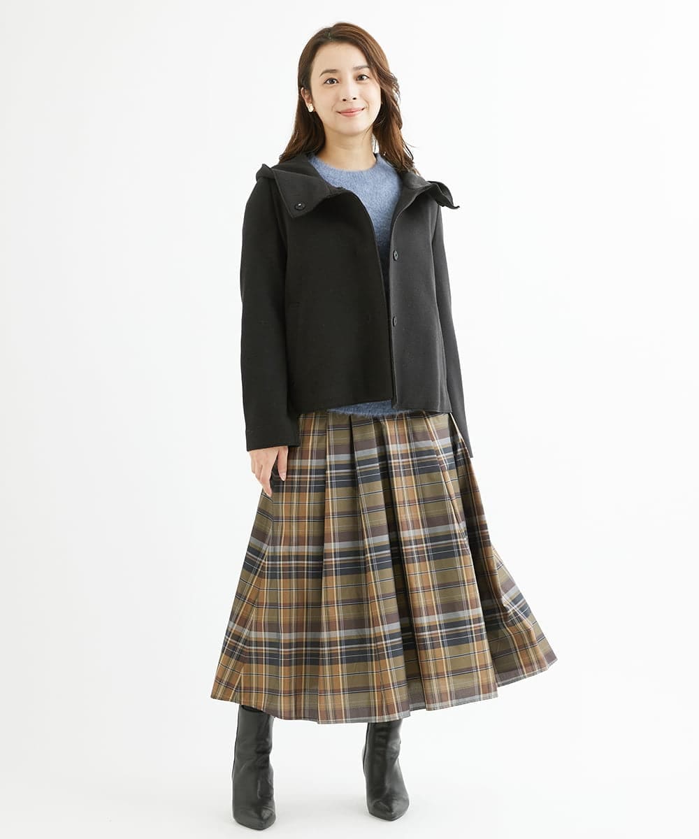 F1FAV53170 MK MICHEL KLEIN(小さいサイズ)(メゾン ドゥ サンク) 【小さいサイズ】ふわふわカラーニット/洗える グリーン