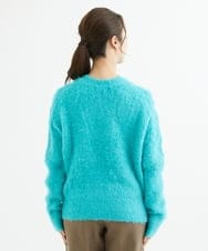 F1FAV53170 MK MICHEL KLEIN(小さいサイズ)(メゾン ドゥ サンク) 【小さいサイズ】ふわふわカラーニット/洗える グリーン