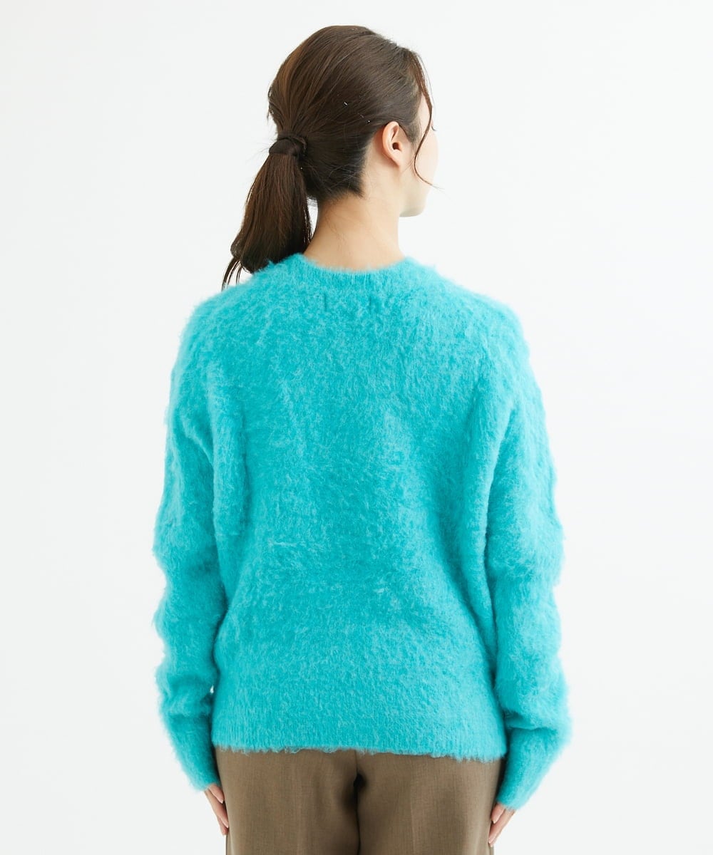 F1FAV53170 MK MICHEL KLEIN(小さいサイズ)(メゾン ドゥ サンク) 【小さいサイズ】ふわふわカラーニット/洗える グリーン