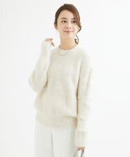 F1FAV53170 MK MICHEL KLEIN(小さいサイズ)(メゾン ドゥ サンク) 【小さいサイズ】ふわふわカラーニット/洗える ホワイト