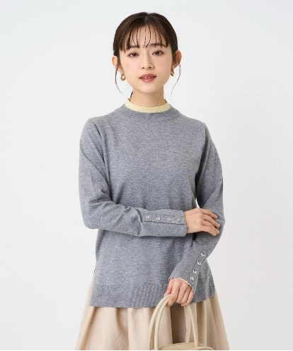 F1FBD50120 MK MICHEL KLEIN(小さいサイズ) 【小さいサイズ】配色レイヤードデザインニット/洗える