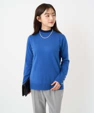 F1FBD50120 MK MICHEL KLEIN(小さいサイズ)(メゾン ドゥ サンク) 【小さいサイズ】配色レイヤードデザインニット/洗える グレー