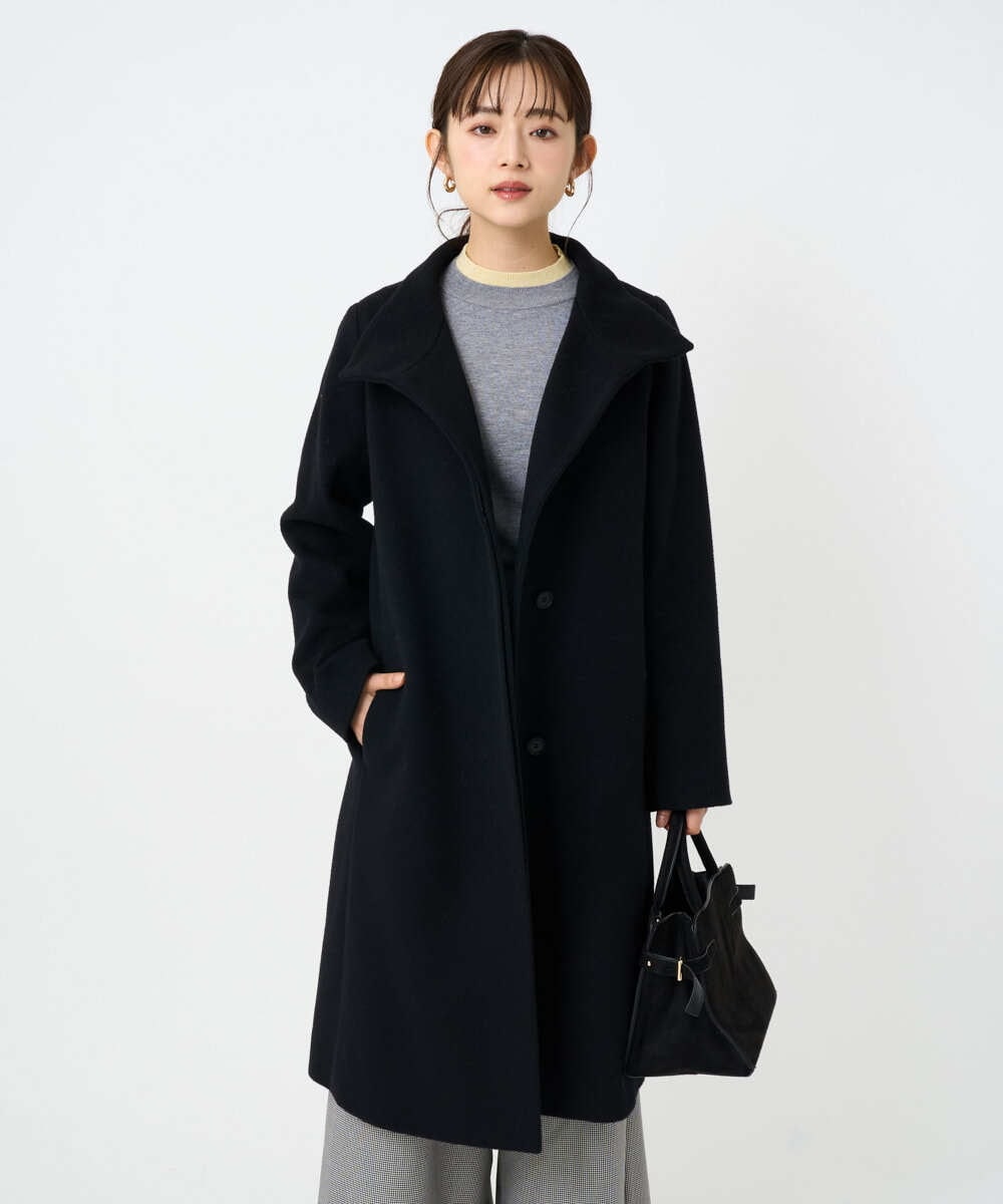 F1FBD50120 MK MICHEL KLEIN(小さいサイズ)(メゾン ドゥ サンク) 【小さいサイズ】配色レイヤードデザインニット/洗える グレー