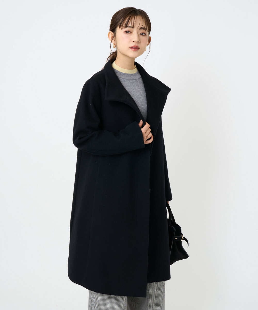 F1FBD50120 MK MICHEL KLEIN(小さいサイズ)(メゾン ドゥ サンク) 【小さいサイズ】配色レイヤードデザインニット/洗える グレー