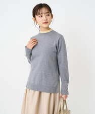 F1FBD50120 MK MICHEL KLEIN(小さいサイズ)(メゾン ドゥ サンク) 【小さいサイズ】配色レイヤードデザインニット/洗える グレー