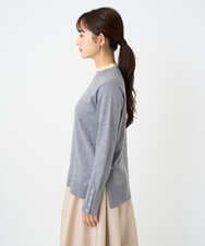 F1FBD50120 MK MICHEL KLEIN(小さいサイズ)(メゾン ドゥ サンク) 【小さいサイズ】配色レイヤードデザインニット/洗える グレー