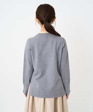 F1FBD50120 MK MICHEL KLEIN(小さいサイズ)(メゾン ドゥ サンク) 【小さいサイズ】配色レイヤードデザインニット/洗える グレー