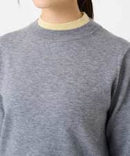 F1FBD50120 MK MICHEL KLEIN(小さいサイズ)(メゾン ドゥ サンク) 【小さいサイズ】配色レイヤードデザインニット/洗える グレー