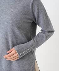 F1FBD50120 MK MICHEL KLEIN(小さいサイズ)(メゾン ドゥ サンク) 【小さいサイズ】配色レイヤードデザインニット/洗える グレー