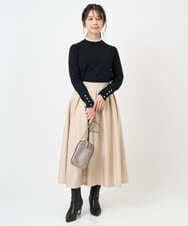 F1FBD50120 MK MICHEL KLEIN(小さいサイズ)(メゾン ドゥ サンク) 【小さいサイズ】配色レイヤードデザインニット/洗える グレー