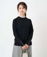 F1FBD50120 MK MICHEL KLEIN(小さいサイズ)(メゾン ドゥ サンク) 【小さいサイズ】配色レイヤードデザインニット/洗える グレー