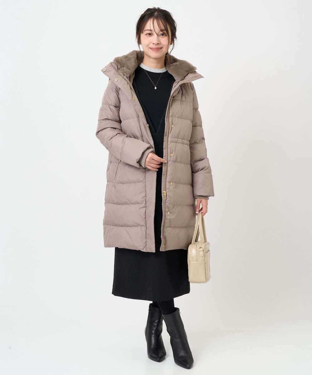 F1FBD50120 MK MICHEL KLEIN(小さいサイズ)(メゾン ドゥ サンク) 【小さいサイズ】配色レイヤードデザインニット/洗える グレー