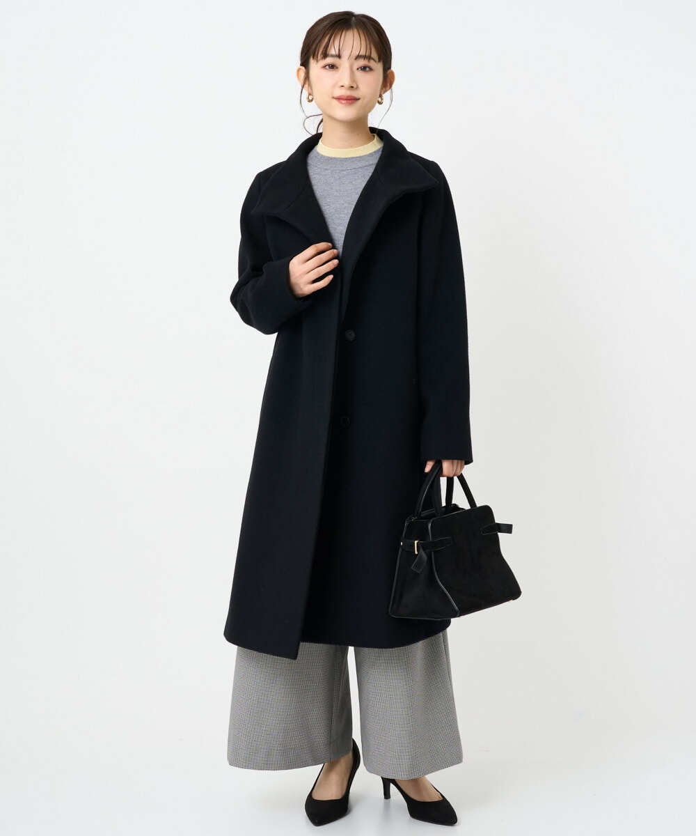 F1FBD50120 MK MICHEL KLEIN(小さいサイズ)(メゾン ドゥ サンク) 【小さいサイズ】配色レイヤードデザインニット/洗える グレー