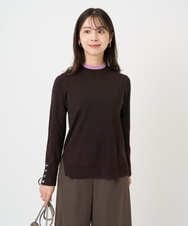 F1FBD50120 MK MICHEL KLEIN(小さいサイズ)(メゾン ドゥ サンク) 【小さいサイズ】配色レイヤードデザインニット/洗える グレー