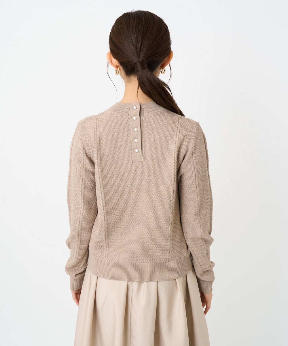 F1FBD51140 MK MICHEL KLEIN(小さいサイズ)(メゾン ドゥ サンク) 【小さいサイズ】ミニケーブル編みニット/洗える ベージュ