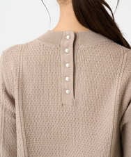 F1FBD51140 MK MICHEL KLEIN(小さいサイズ)(メゾン ドゥ サンク) 【小さいサイズ】ミニケーブル編みニット/洗える ベージュ