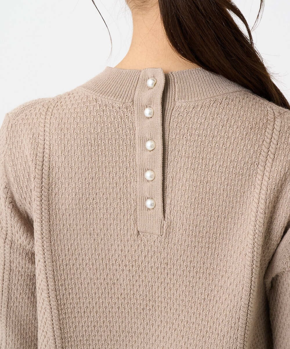 F1FBD51140 MK MICHEL KLEIN(小さいサイズ)(メゾン ドゥ サンク) 【小さいサイズ】ミニケーブル編みニット/洗える ベージュ