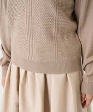 F1FBD51140 MK MICHEL KLEIN(小さいサイズ)(メゾン ドゥ サンク) 【小さいサイズ】ミニケーブル編みニット/洗える ベージュ