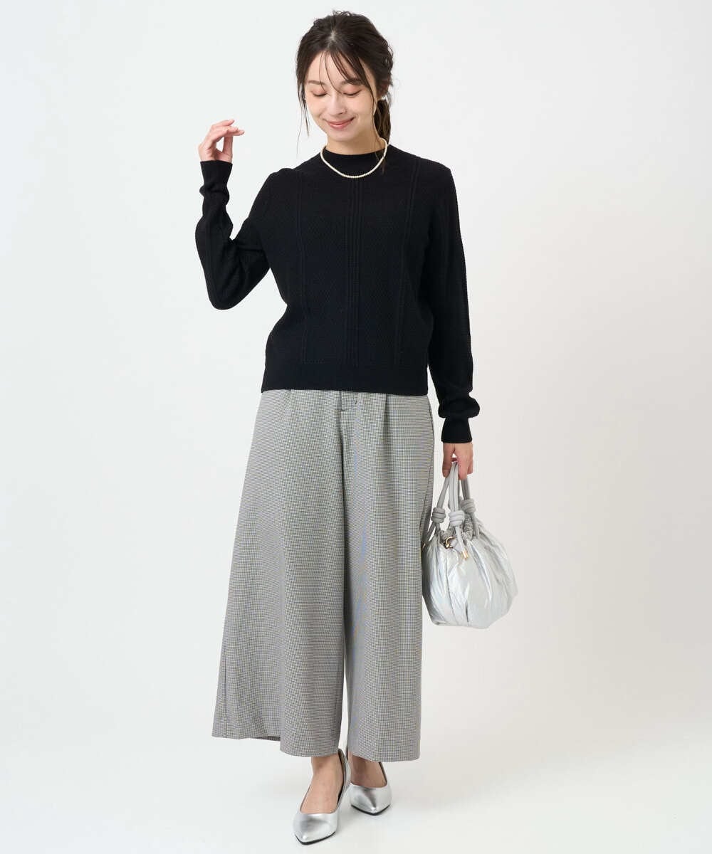 F1FBD51140 MK MICHEL KLEIN(小さいサイズ)(メゾン ドゥ サンク) 【小さいサイズ】ミニケーブル編みニット/洗える ベージュ