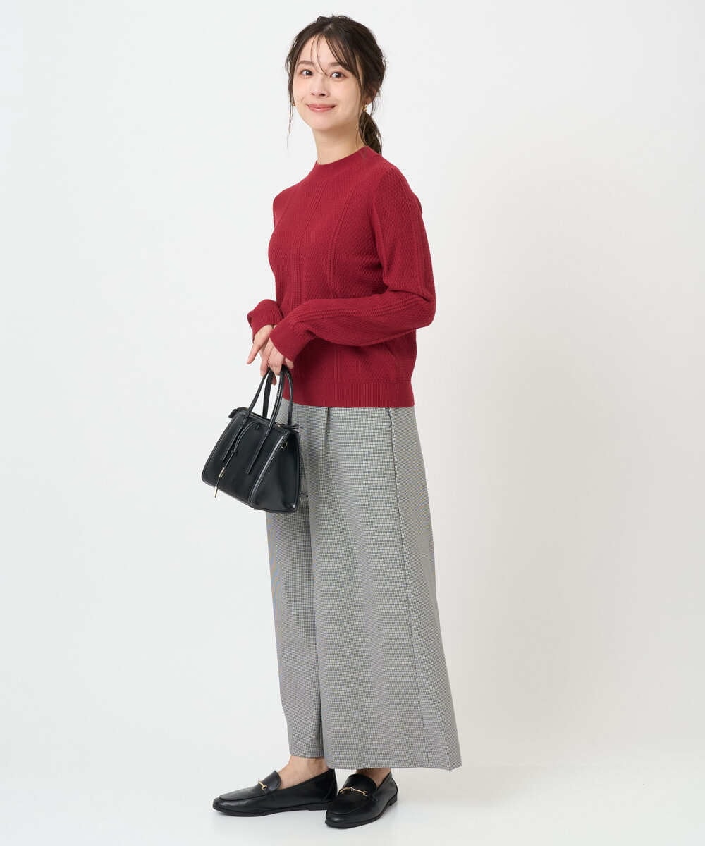 F1FBD51140 MK MICHEL KLEIN(小さいサイズ)(メゾン ドゥ サンク) 【小さいサイズ】ミニケーブル編みニット/洗える ベージュ