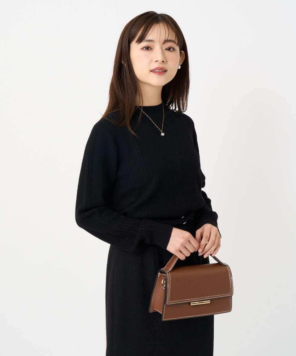 F1FBD51140 MK MICHEL KLEIN(小さいサイズ)(メゾン ドゥ サンク) 【小さいサイズ】ミニケーブル編みニット/洗える ベージュ