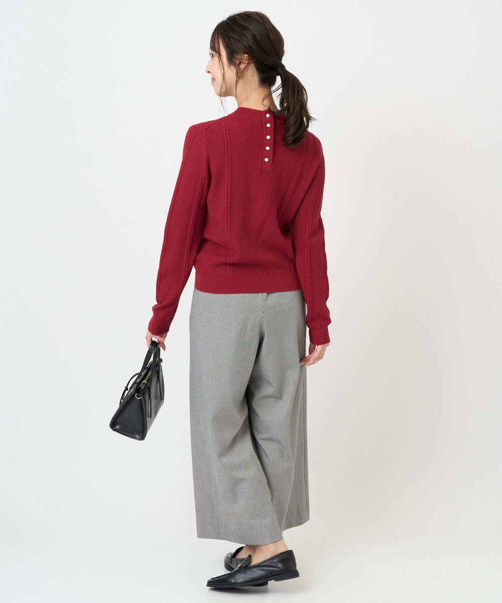 F1FBD51140 MK MICHEL KLEIN(小さいサイズ)(メゾン ドゥ サンク) 【小さいサイズ】ミニケーブル編みニット/洗える ベージュ