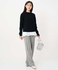 F1FBD51140 MK MICHEL KLEIN(小さいサイズ)(メゾン ドゥ サンク) 【小さいサイズ】ミニケーブル編みニット/洗える ベージュ