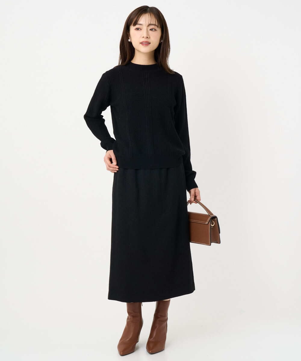 F1FBD51140 MK MICHEL KLEIN(小さいサイズ)(メゾン ドゥ サンク) 【小さいサイズ】ミニケーブル編みニット/洗える ベージュ