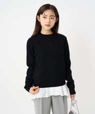 F1FBD51140 MK MICHEL KLEIN(小さいサイズ)(メゾン ドゥ サンク) 【小さいサイズ】ミニケーブル編みニット/洗える ベージュ