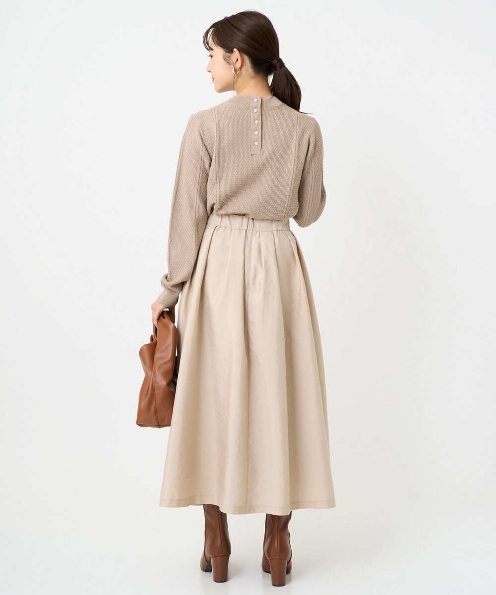 F1FBD51140 MK MICHEL KLEIN(小さいサイズ)(メゾン ドゥ サンク) 【小さいサイズ】ミニケーブル編みニット/洗える ベージュ