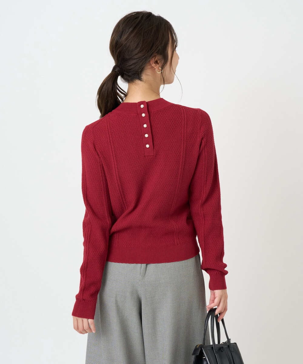 F1FBD51140 MK MICHEL KLEIN(小さいサイズ)(メゾン ドゥ サンク) 【小さいサイズ】ミニケーブル編みニット/洗える ベージュ