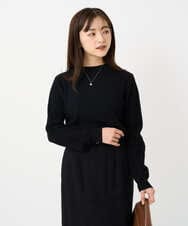 F1FBD51140 MK MICHEL KLEIN(小さいサイズ)(メゾン ドゥ サンク) 【小さいサイズ】ミニケーブル編みニット/洗える ブラック