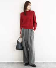 F1FBD51140 MK MICHEL KLEIN(小さいサイズ)(メゾン ドゥ サンク) 【小さいサイズ】ミニケーブル編みニット/洗える レッド