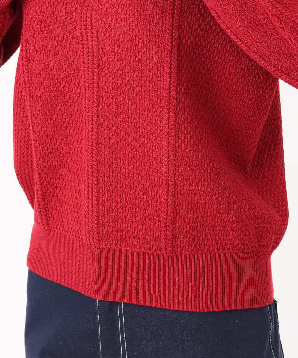 F1FBD51140 MK MICHEL KLEIN(小さいサイズ)(メゾン ドゥ サンク) 【小さいサイズ】ミニケーブル編みニット/洗える レッド