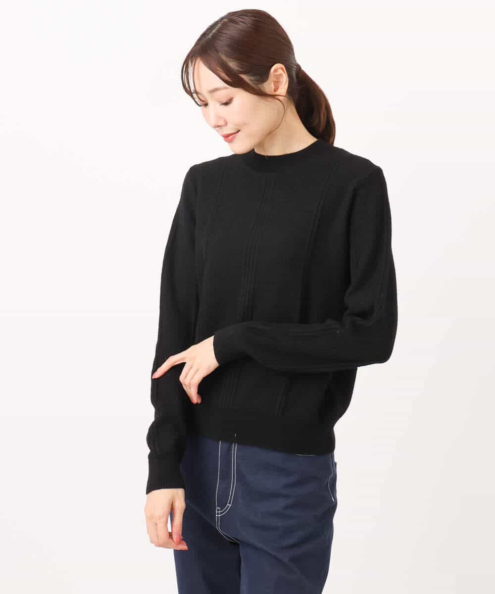 F1FBD51140 MK MICHEL KLEIN(小さいサイズ)(メゾン ドゥ サンク) 【小さいサイズ】ミニケーブル編みニット/洗える レッド