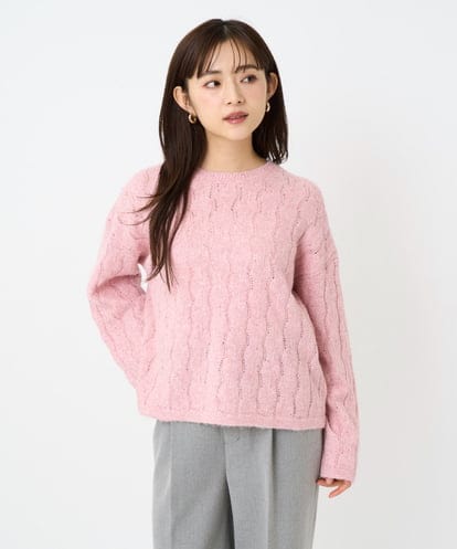 F1FBD52160  【小さいサイズ】スパンコールラメ入りニット/洗える